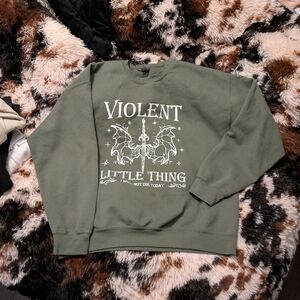 FOURTH WING Violent Little Thing - Green Sweatshirt